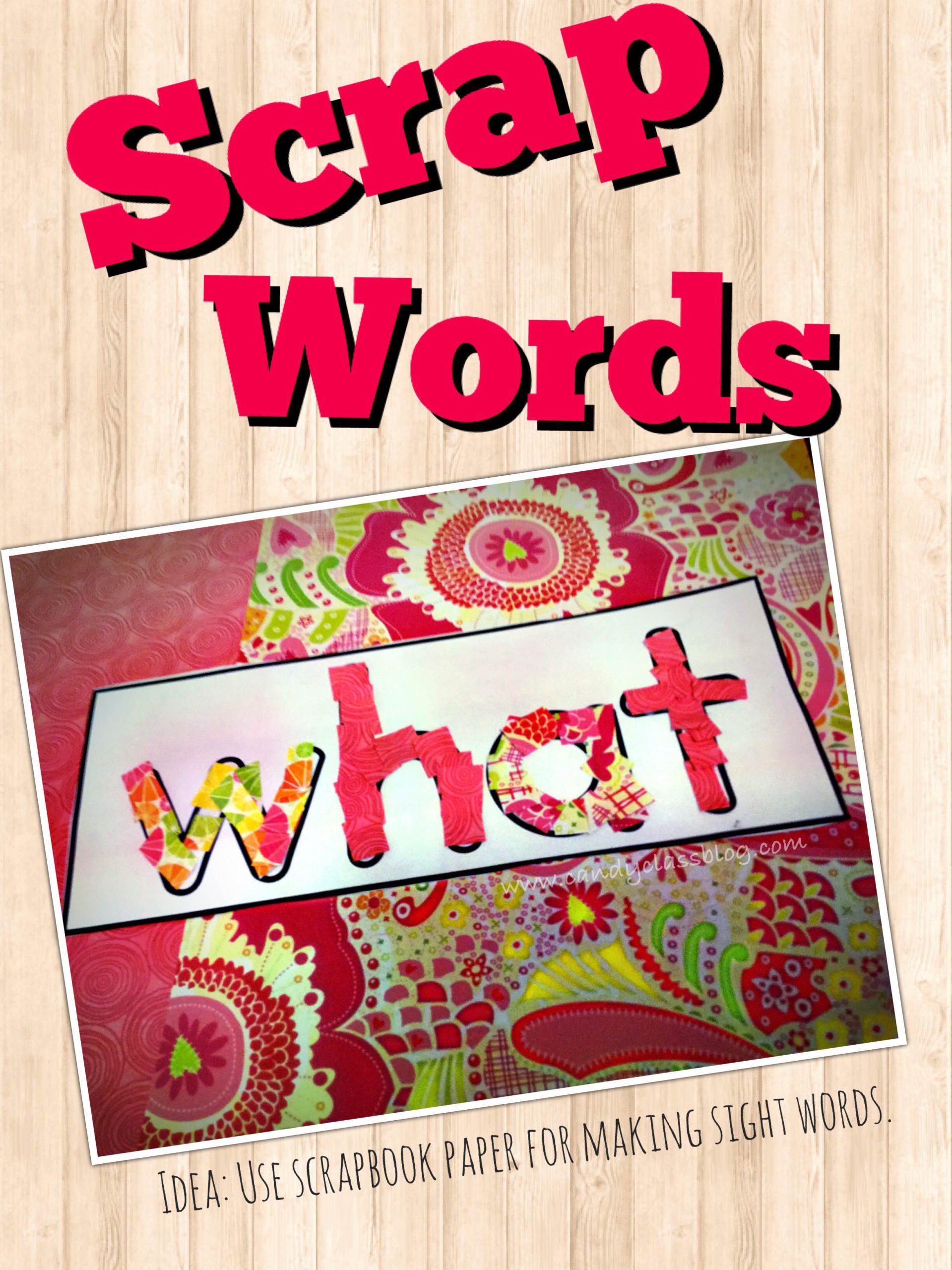 Learning Sight Words with Scrapbook Paper