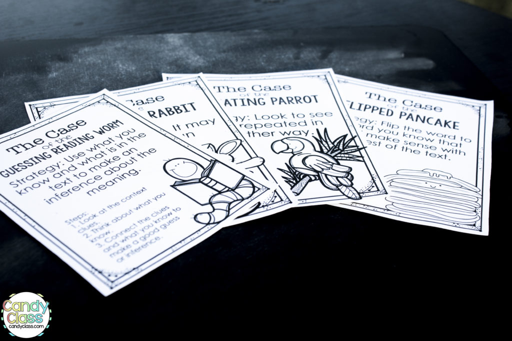 Vocabulary Strategies Cards in Black and White