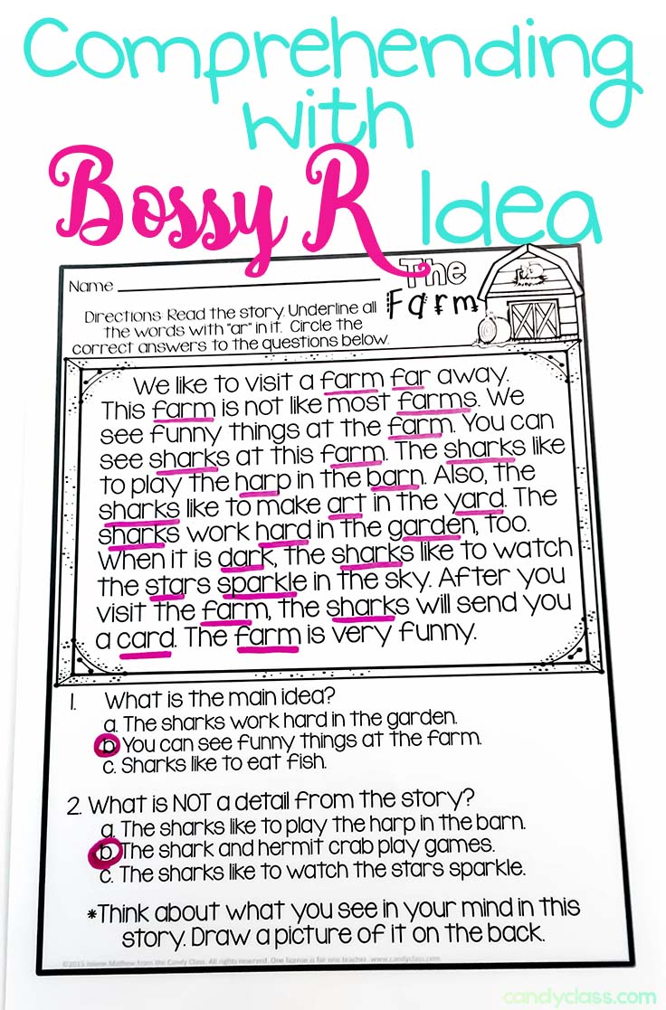 Reading comprehension passage with bossy r