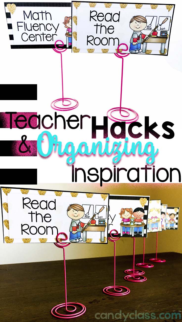 Teacher Hacks and Organizing Inspiration with Placement Holders for Center Signs Teacher Hacks and Organizing Inspiration with Placement Holders for Center Signs