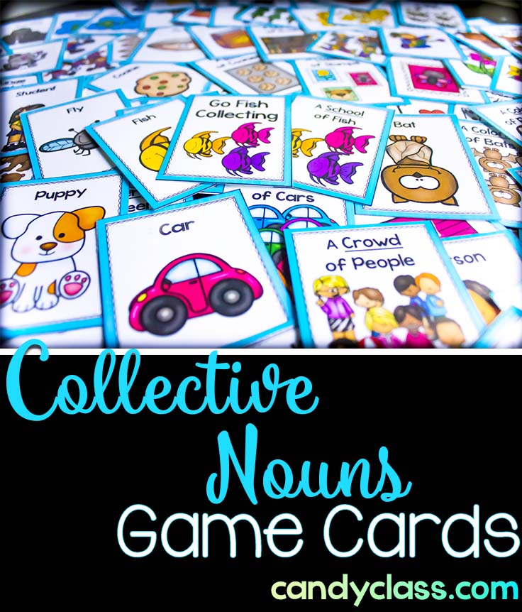 Collective noun cards for Go Fish Game