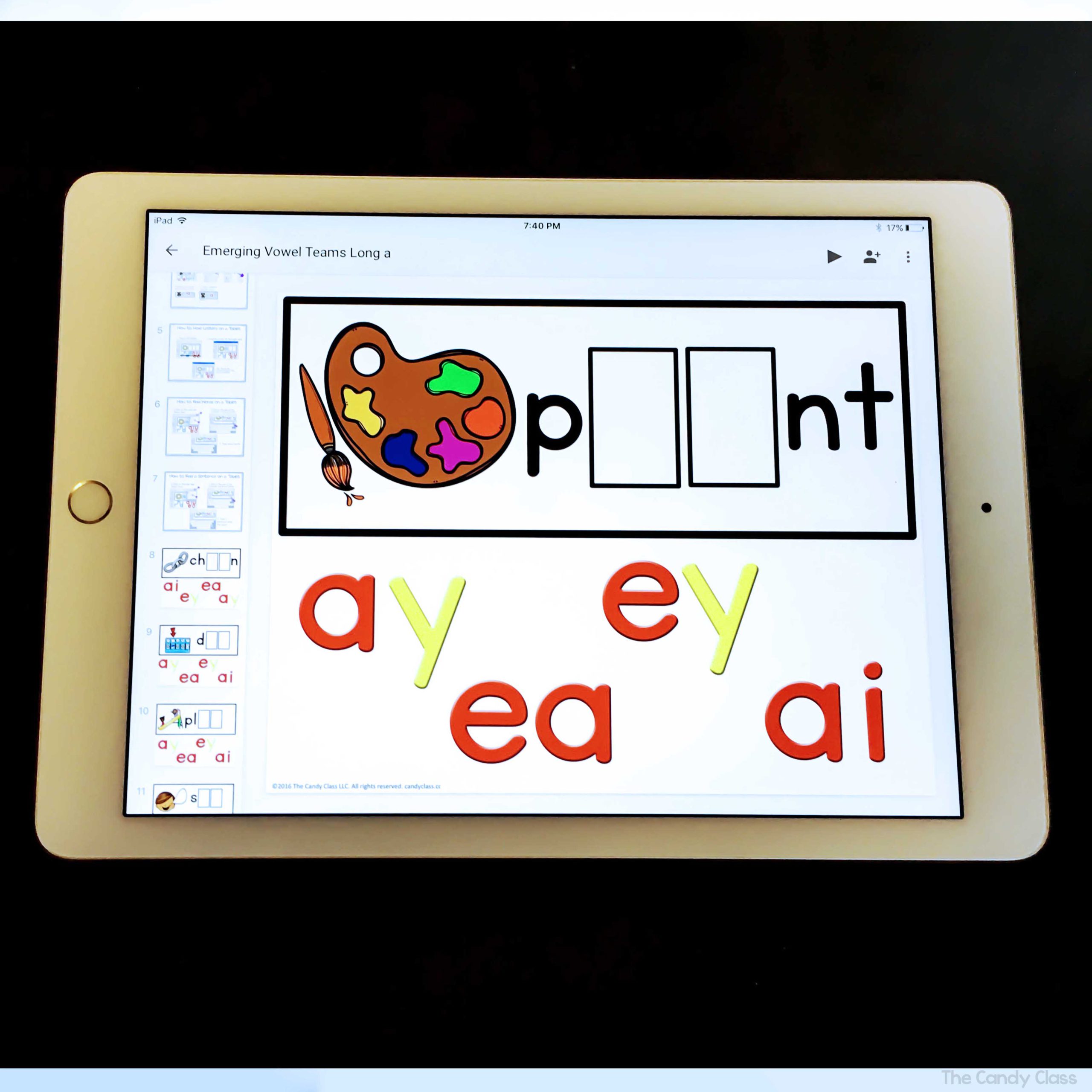 long vowel digital word work