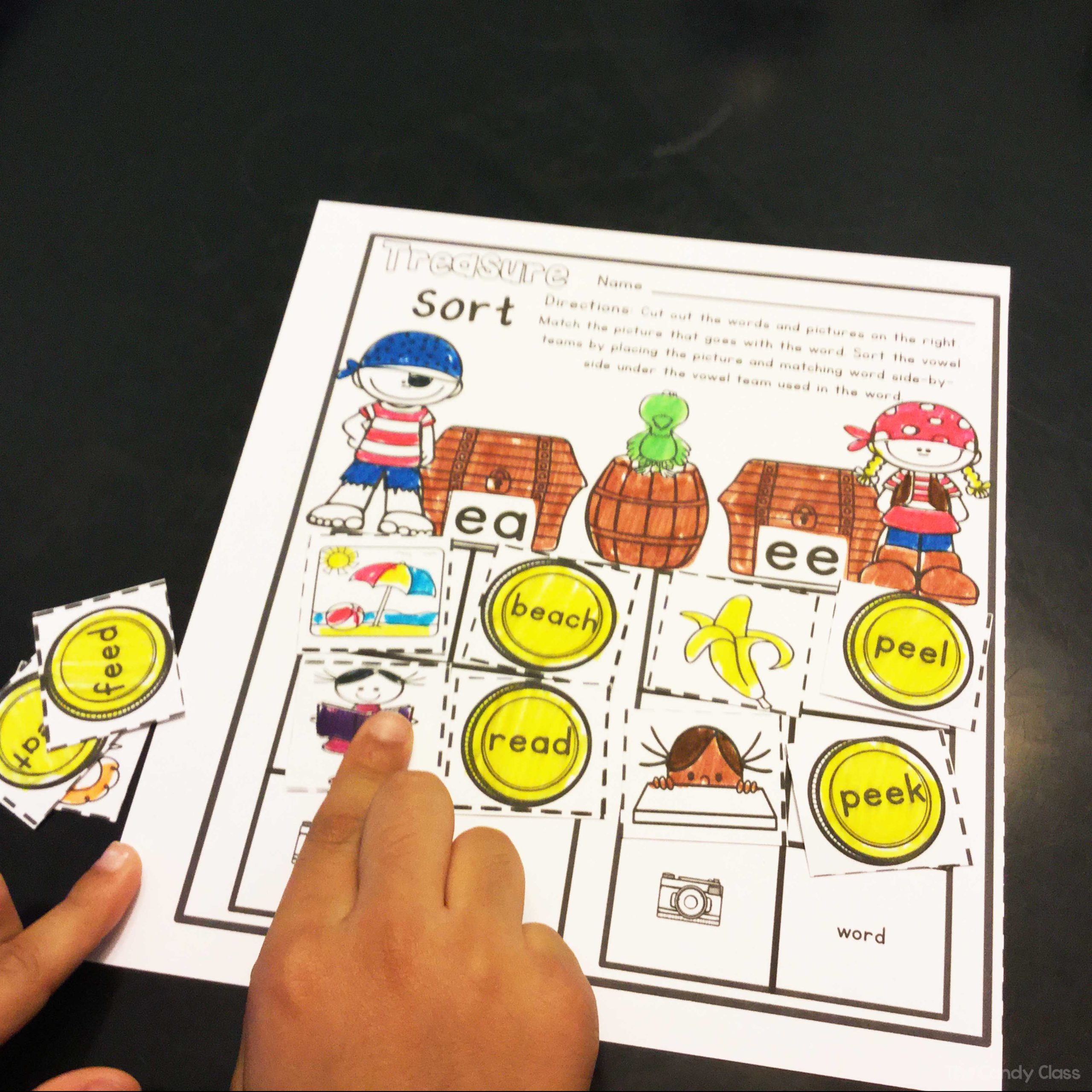 matching words and pictures for vowel teams