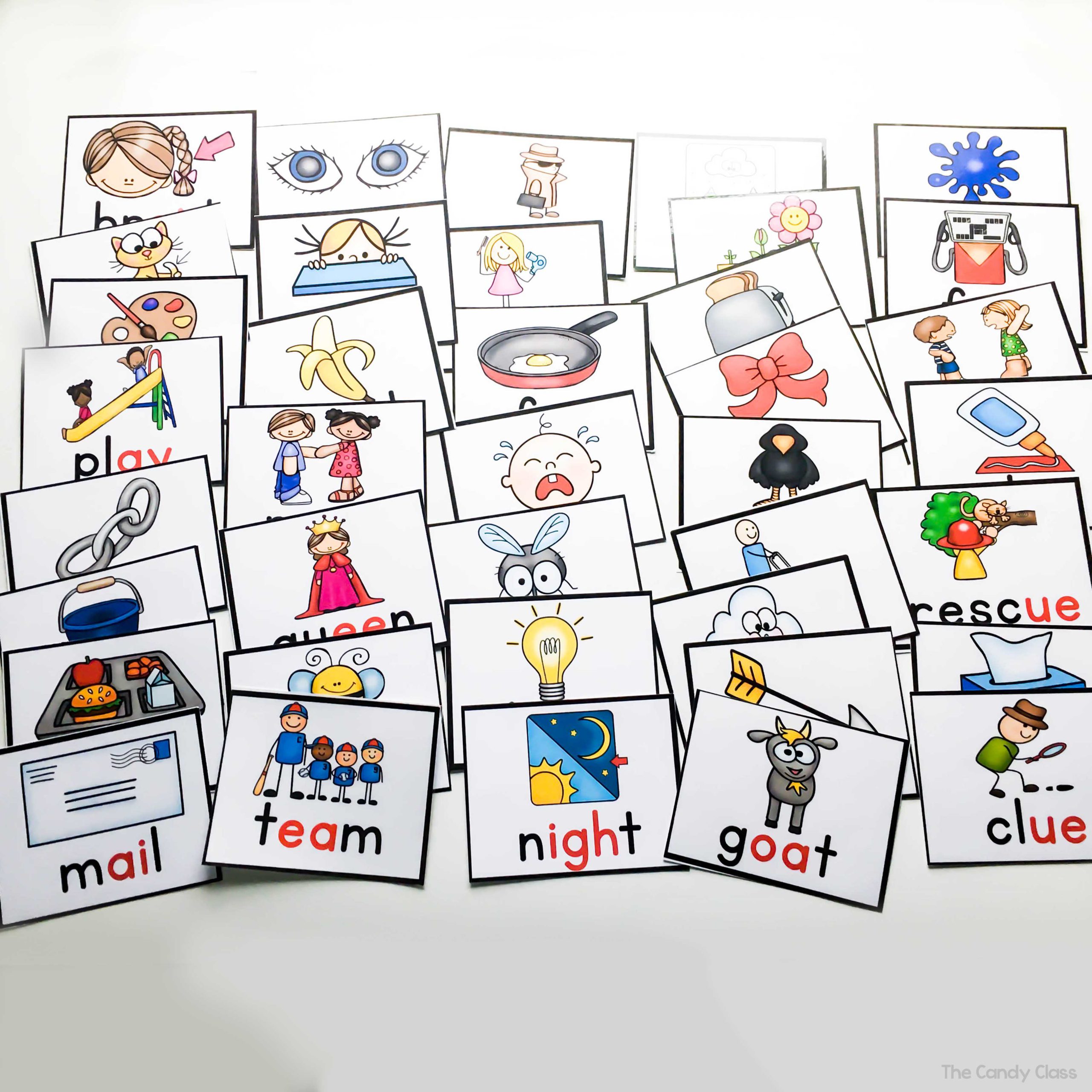 long vowel team vocabulary cards