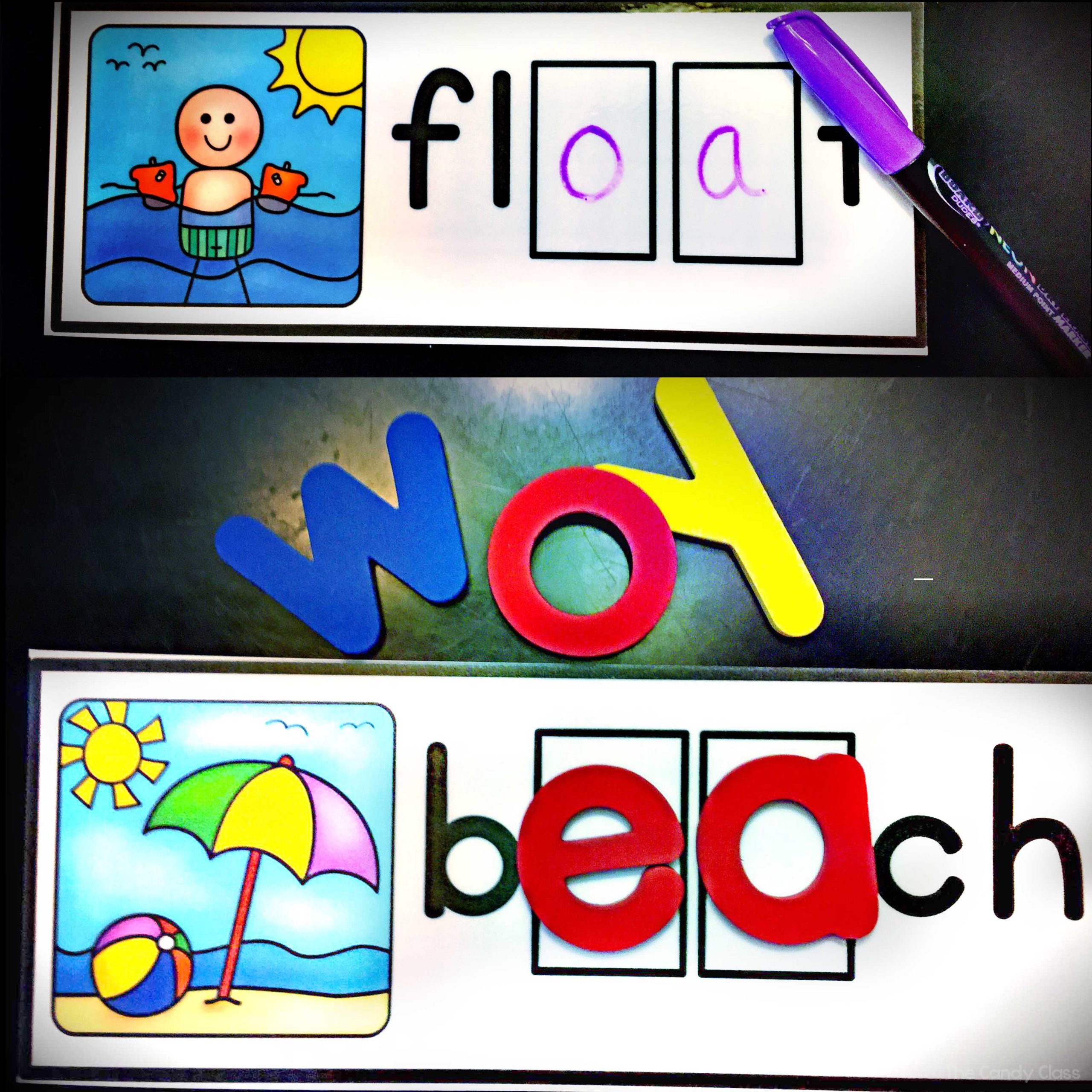 long vowel teams word work cards