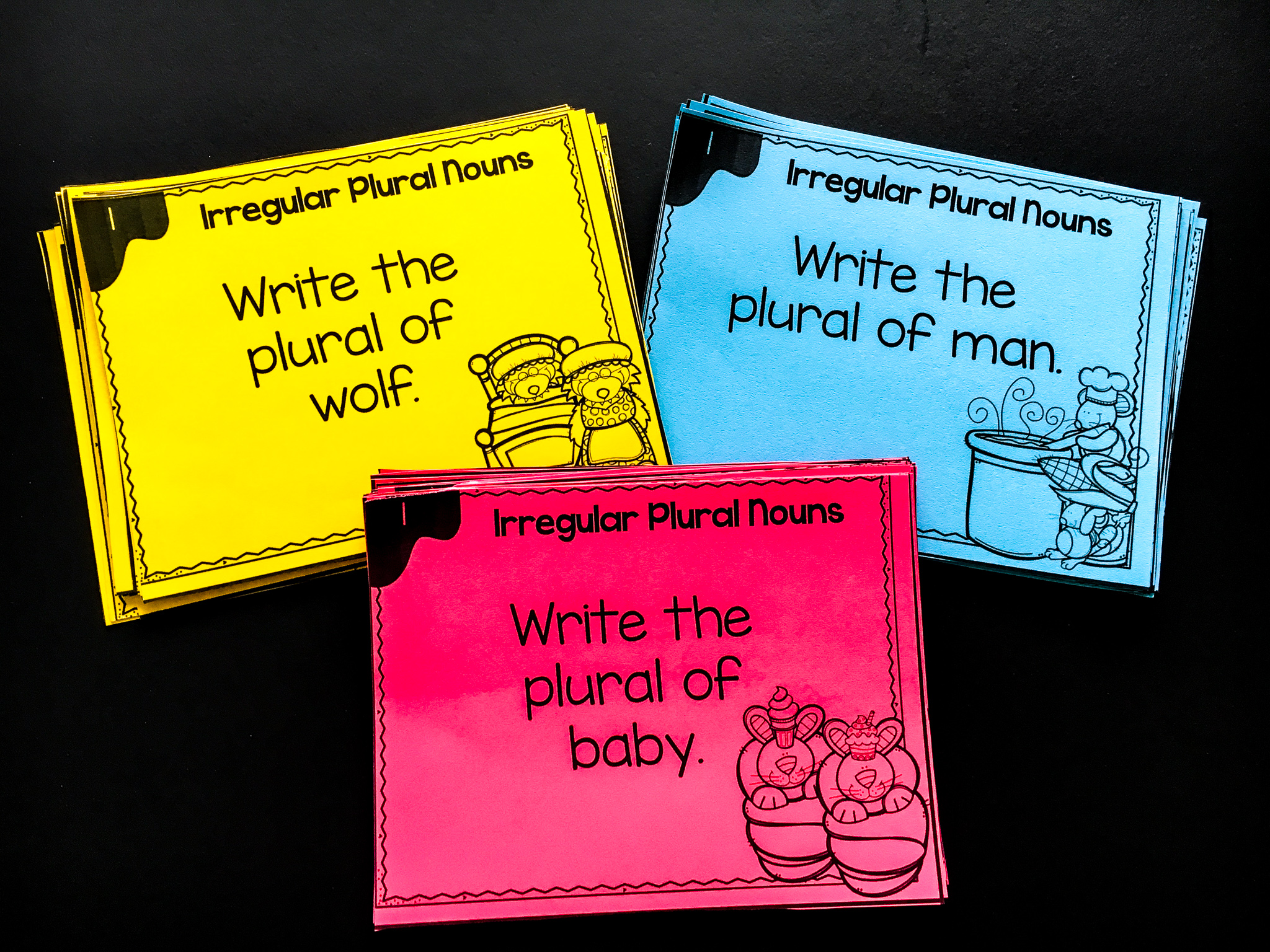 irregular plural noun task cards